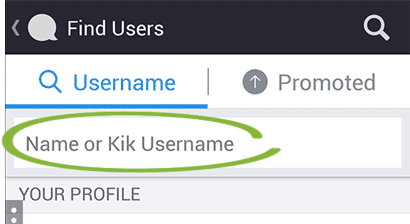 Search Kik username