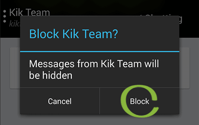 Confirm block Kik friend
